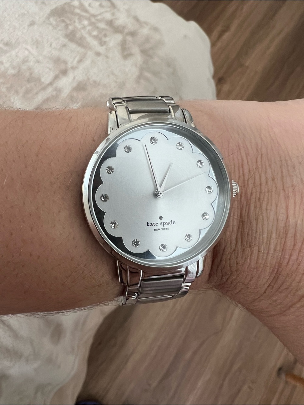 kate spade Silver Scallop Dial Crystal Marker Bracelet Watch